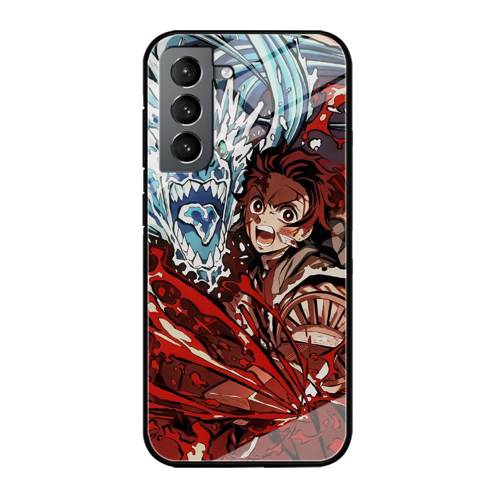 Demon Slayer Fire on The Ice Samsung Galaxy S21 Plus Case-Oxvistore