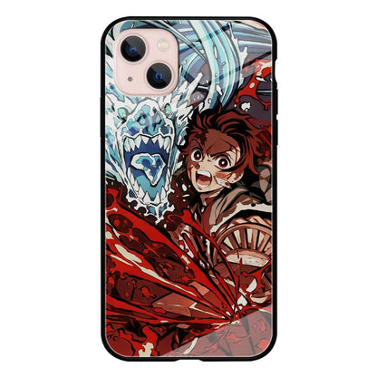 Demon Slayer Fire on The Ice iPhone 15 Plus Case-Oxvistore