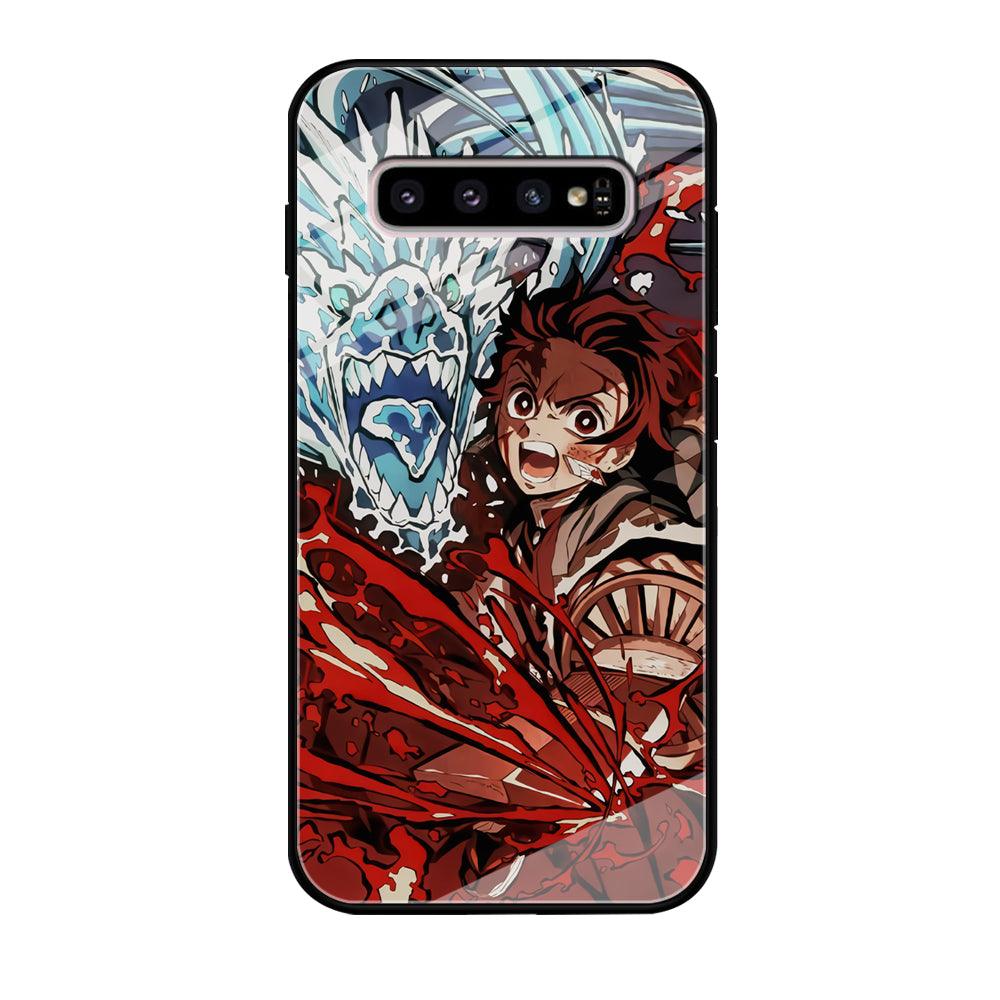 Demon Slayer Fire on The Ice Samsung Galaxy S10 Plus Case-Oxvistore