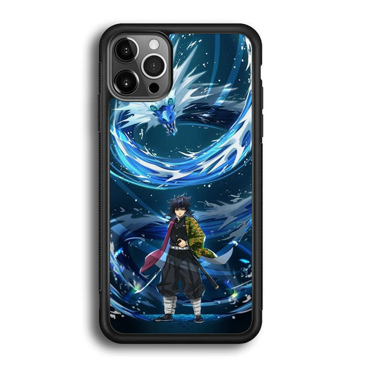 Demon Slayer Giyuu Dragon of Water iPhone 12 Pro Case-Oxvistore