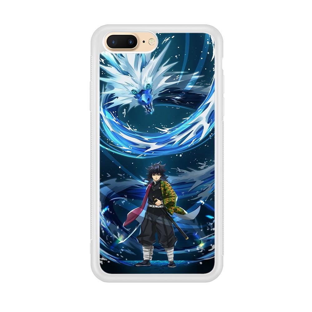 Demon Slayer Giyuu Dragon of Water iPhone 8 Plus Case-Oxvistore