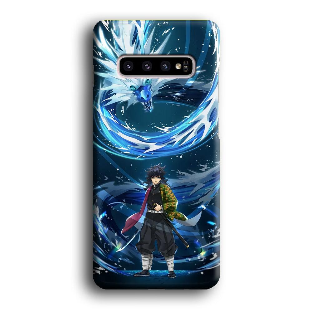 Demon Slayer Giyuu Dragon of Water Samsung Galaxy S10 Plus Case-Oxvistore