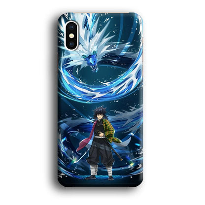 Demon Slayer Giyuu Dragon of Water iPhone X Case-Oxvistore