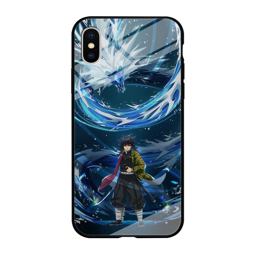 Demon Slayer Giyuu Dragon of Water iPhone X Case-Oxvistore