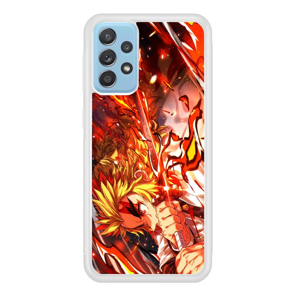 Demon Slayer Red Fire By Rengoku Samsung Galaxy A52 Case-Oxvistore