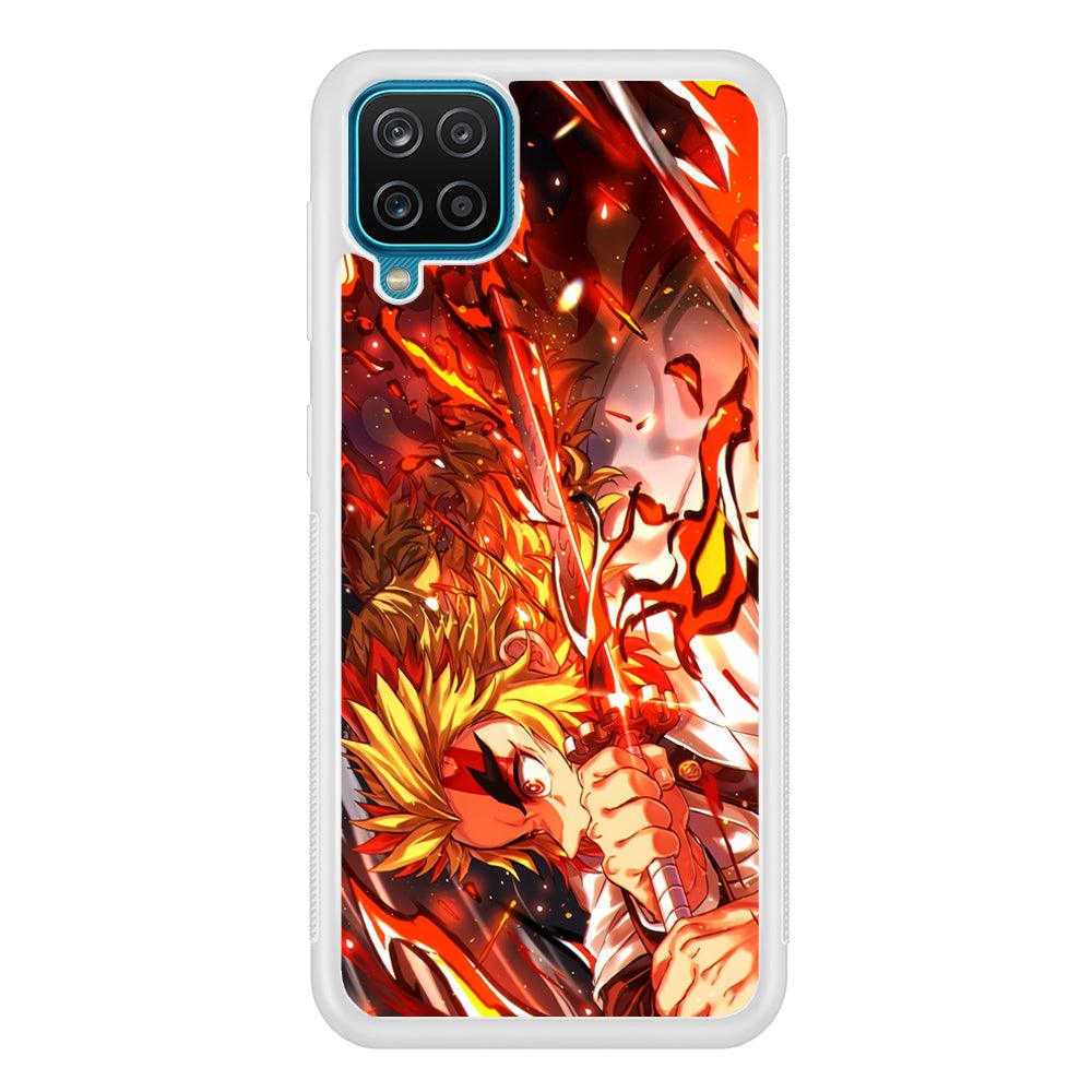 Demon Slayer Red Fire By Rengoku Samsung Galaxy A12 Case-Oxvistore