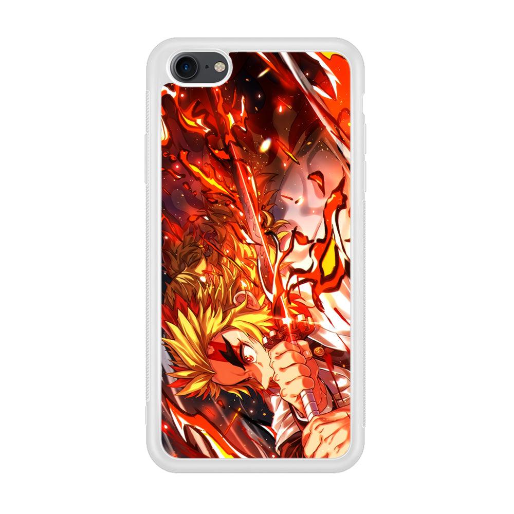 Demon Slayer Red Fire By Rengoku iPhone 8 Case-Oxvistore