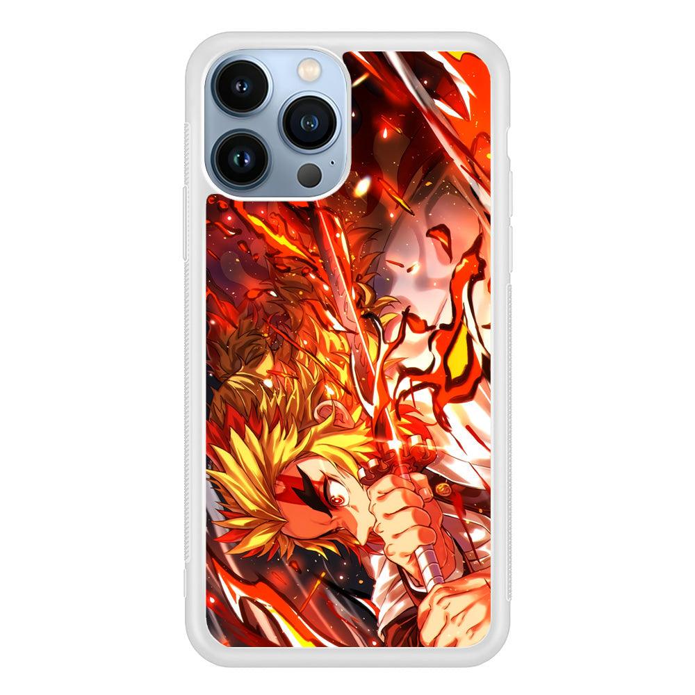 Demon Slayer Red Fire By Rengoku iPhone 15 Pro Max Case-Oxvistore