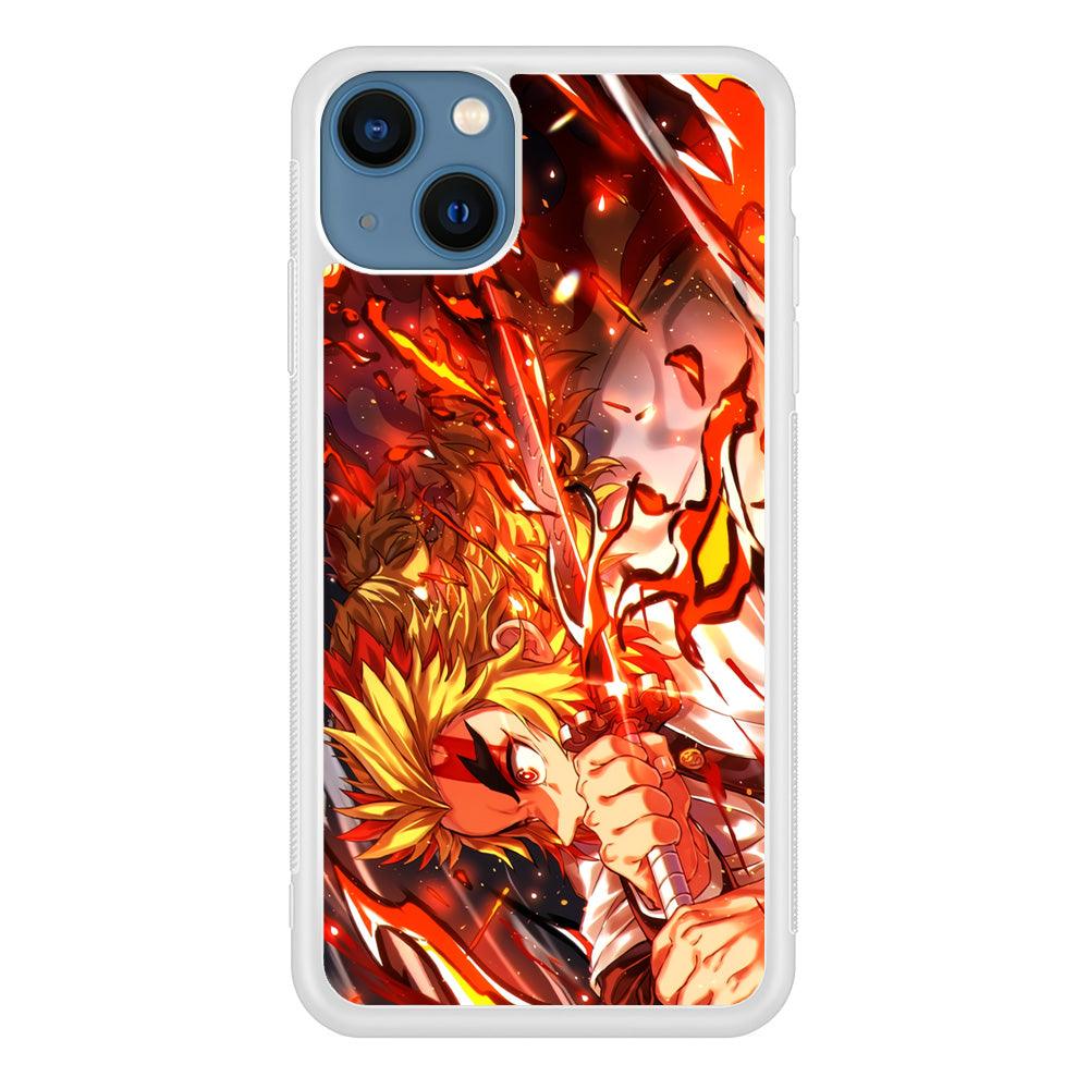 Demon Slayer Red Fire By Rengoku iPhone 13 Case-Oxvistore