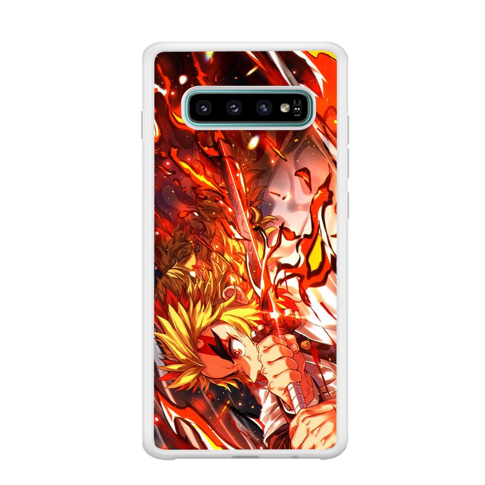 Demon Slayer Red Fire By Rengoku Samsung Galaxy S10 Plus Case-Oxvistore