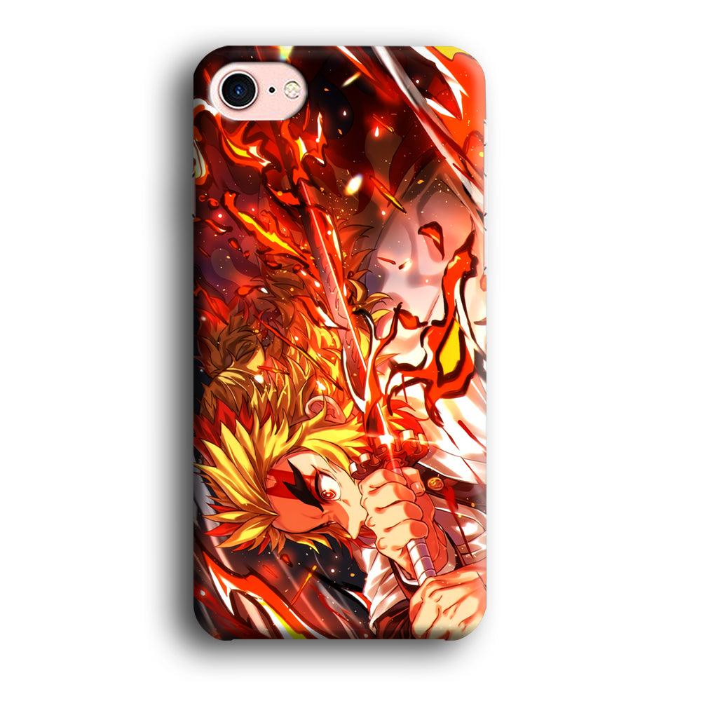 Demon Slayer Red Fire By Rengoku iPhone 8 Case-Oxvistore