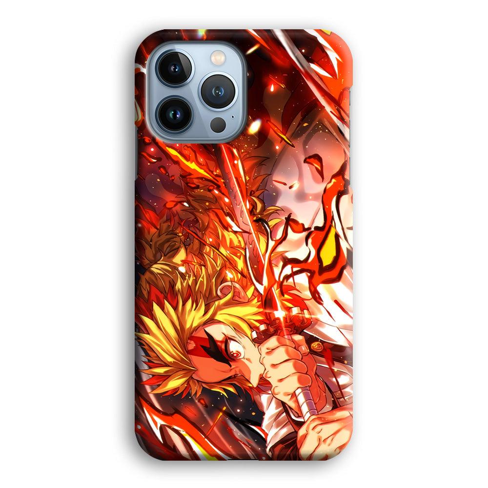 Demon Slayer Red Fire By Rengoku iPhone 14 Pro Max Case-Oxvistore