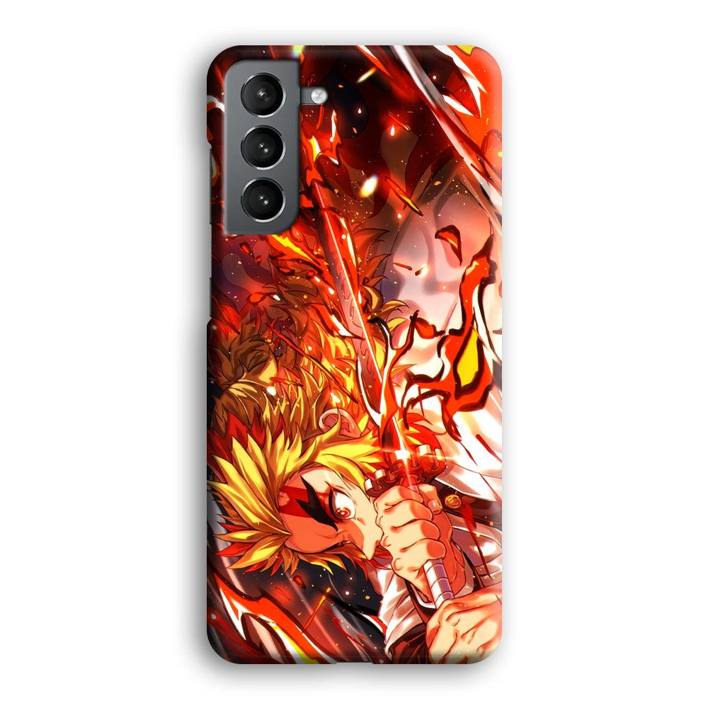 Demon Slayer Red Fire By Rengoku Samsung Galaxy S21 Plus Case-Oxvistore