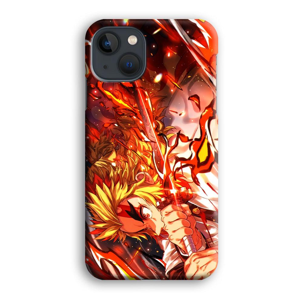 Demon Slayer Red Fire By Rengoku iPhone 13 Case-Oxvistore