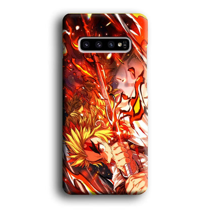 Demon Slayer Red Fire By Rengoku Samsung Galaxy S10 Plus Case-Oxvistore