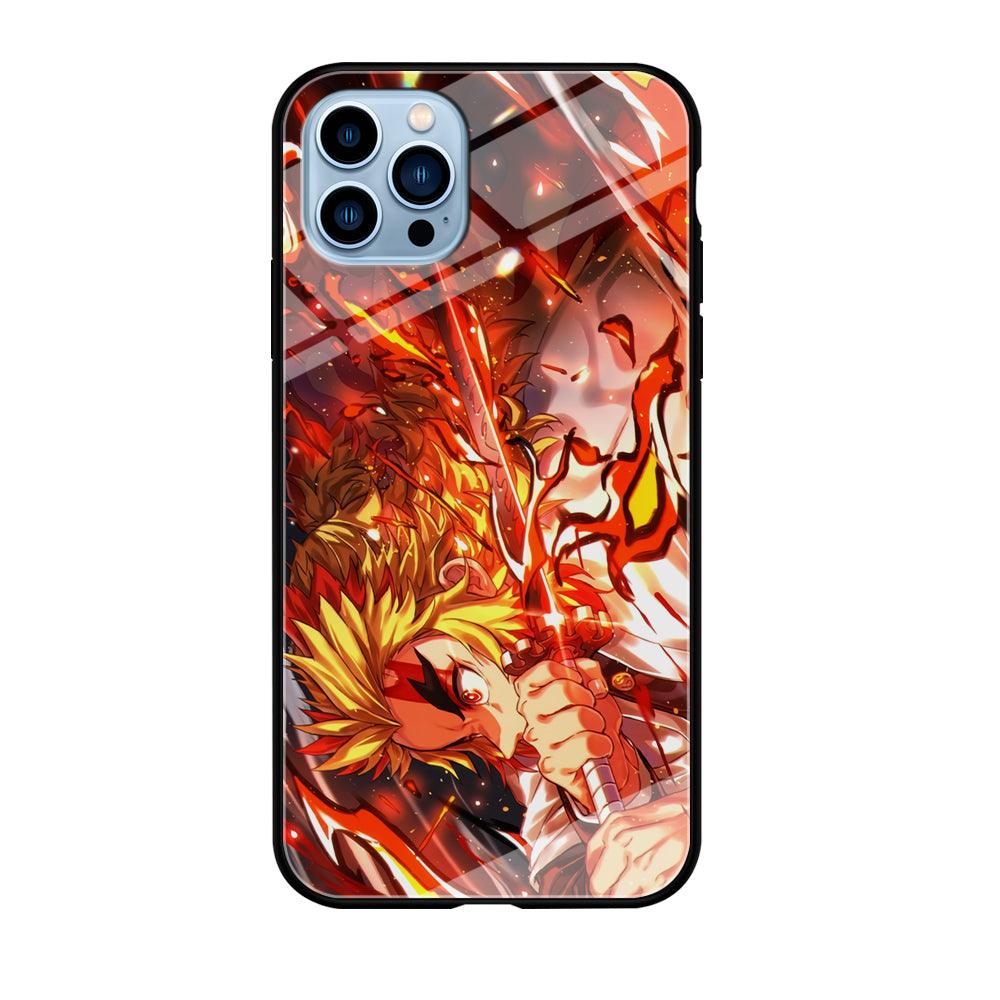 Demon Slayer Red Fire By Rengoku iPhone 12 Pro Case-Oxvistore