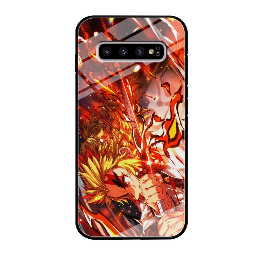 Demon Slayer Red Fire By Rengoku Samsung Galaxy S10 Plus Case-Oxvistore