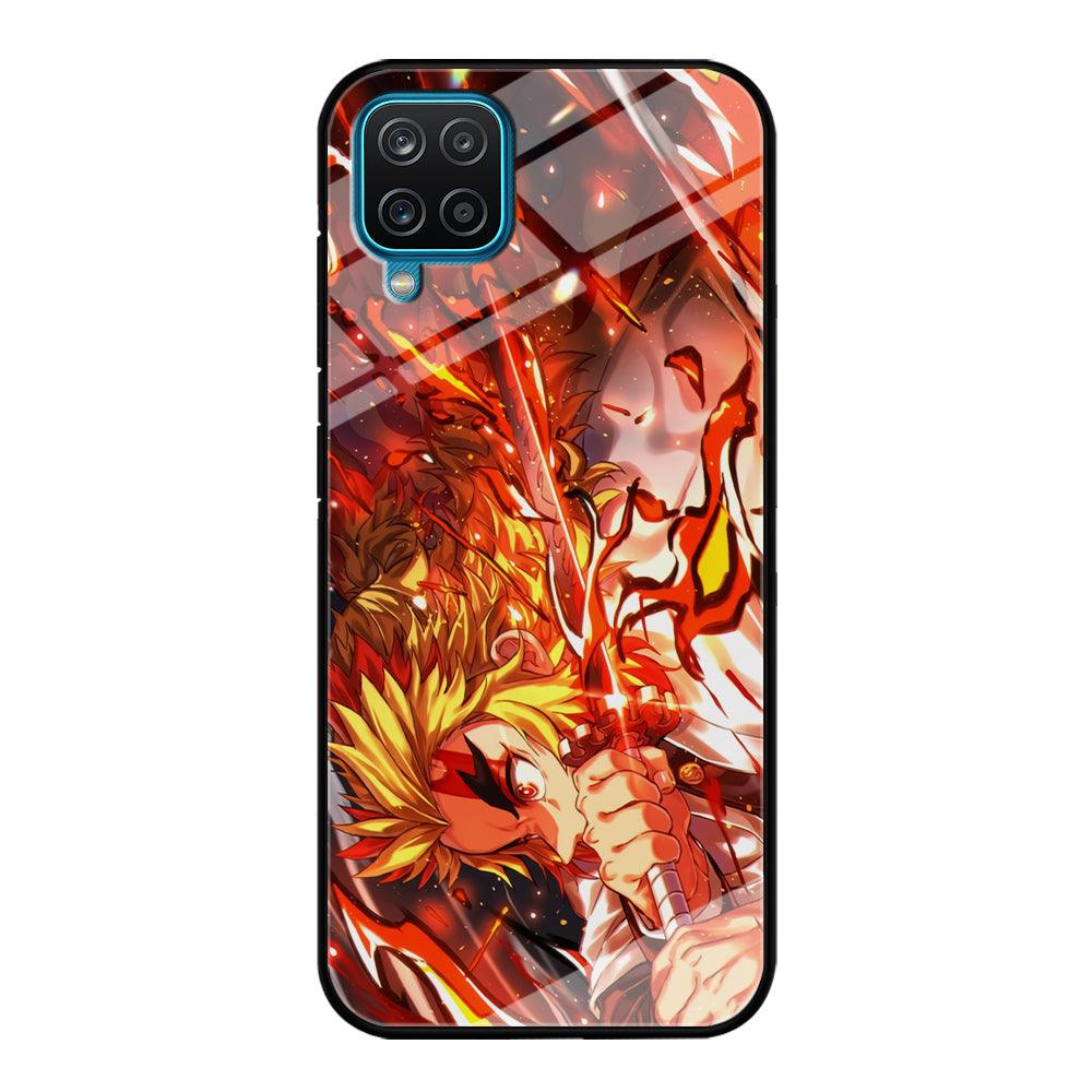 Demon Slayer Red Fire By Rengoku Samsung Galaxy A12 Case-Oxvistore