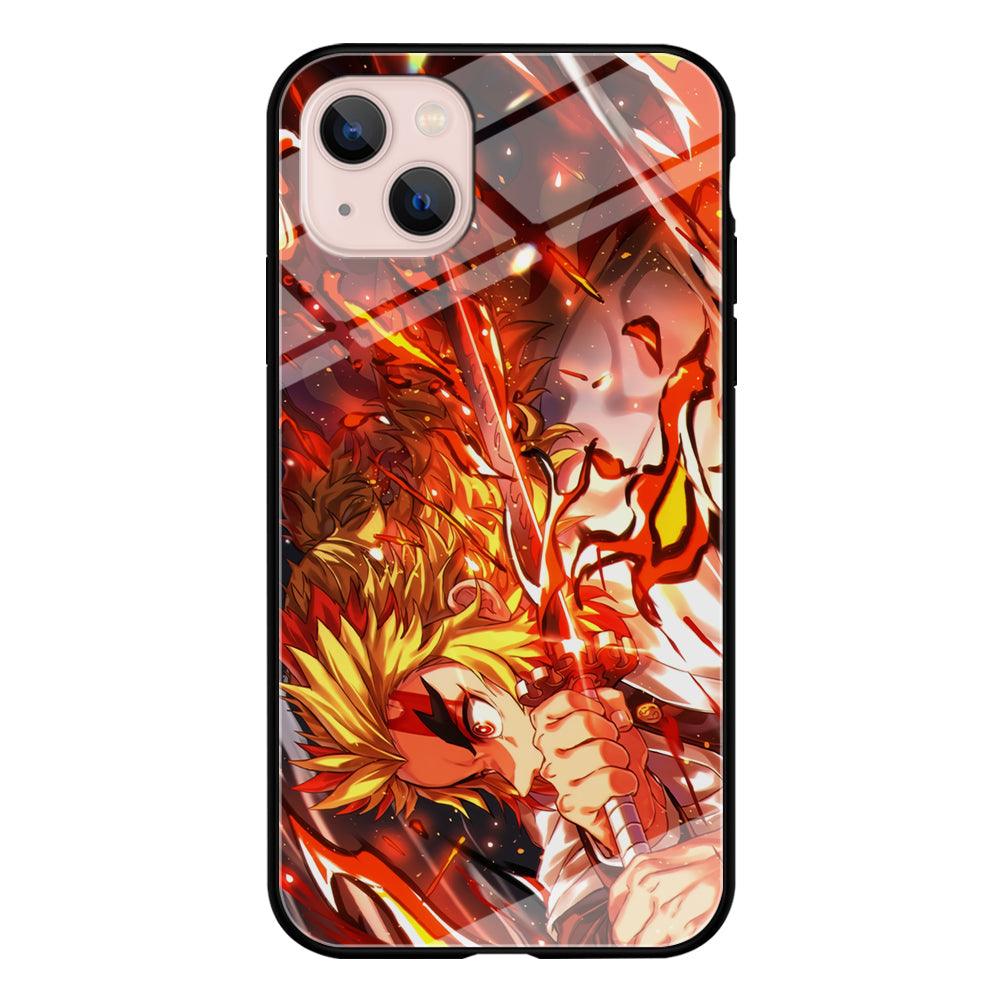 Demon Slayer Red Fire By Rengoku iPhone 13 Case-Oxvistore