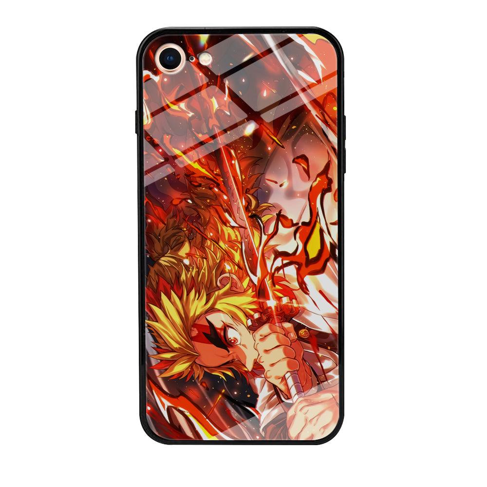 Demon Slayer Red Fire By Rengoku iPhone 8 Case-Oxvistore