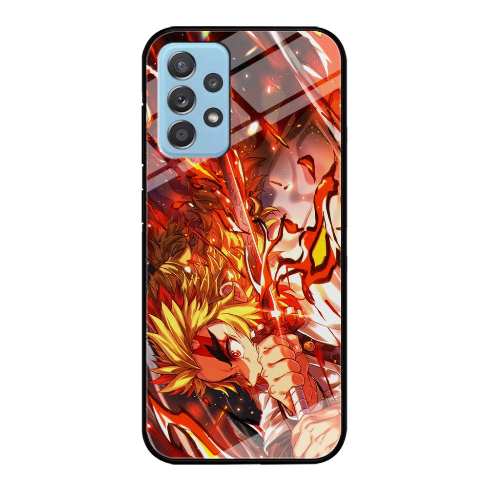 Demon Slayer Red Fire By Rengoku Samsung Galaxy A52 Case-Oxvistore