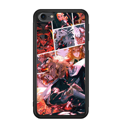 Demon Slayer Spirit of Rengoku iPod Touch 6 Case-Rubber Black (2D Case)-Oxvistore