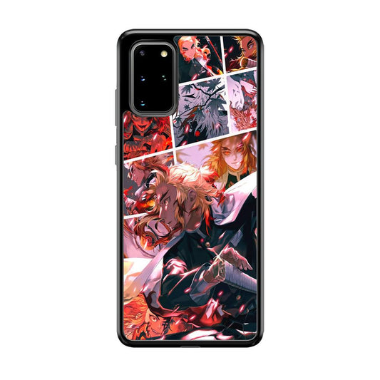 Demon Slayer Spirit of Rengoku Samsung Galaxy S20 Plus Case-Rubber Black (2D Case)-Oxvistore