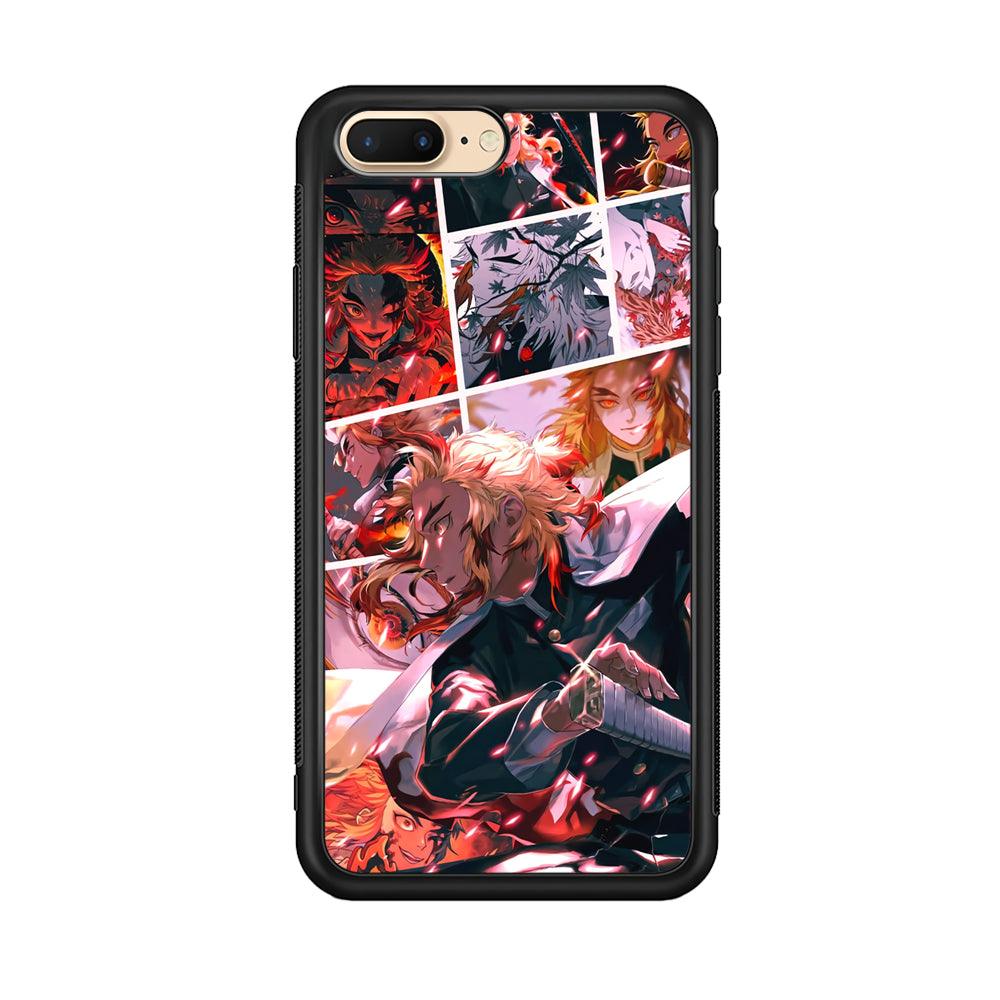 Demon Slayer Spirit of Rengoku iPhone 7 Plus Case-Rubber Black (2D Case)-Oxvistore