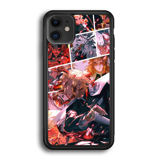 Demon Slayer Spirit of Rengoku iPhone 11 Case-Rubber Black (2D Case)-Oxvistore