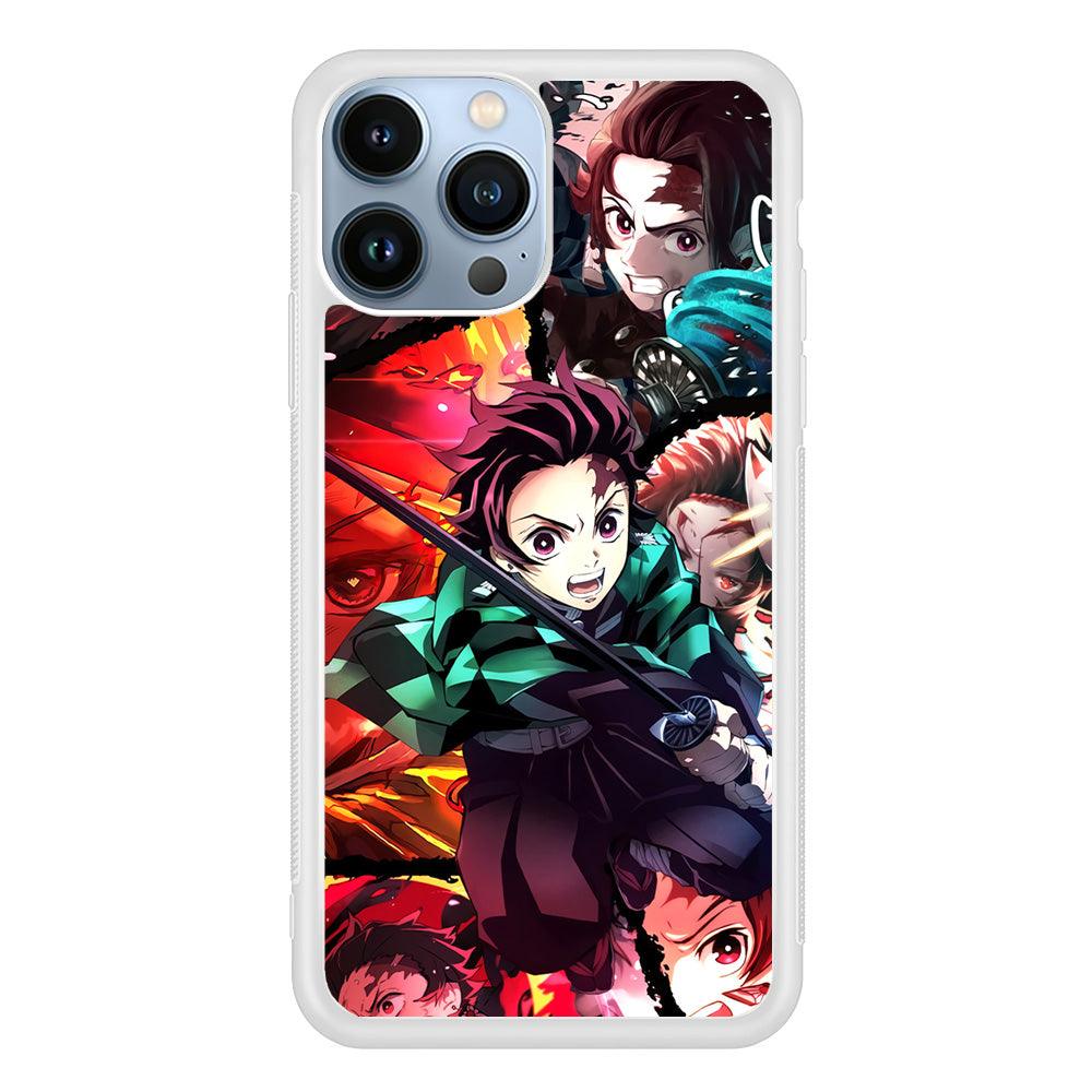 Demon Slayer Tanjiro Look of Struggle iPhone 15 Pro Case-Oxvistore