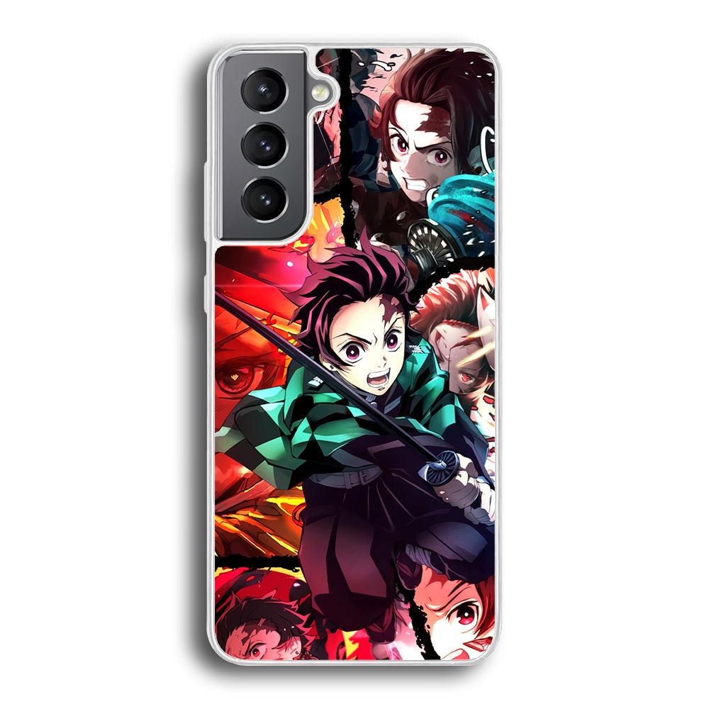 Demon Slayer Tanjiro Look of Struggle Samsung Galaxy S21 Case-Oxvistore