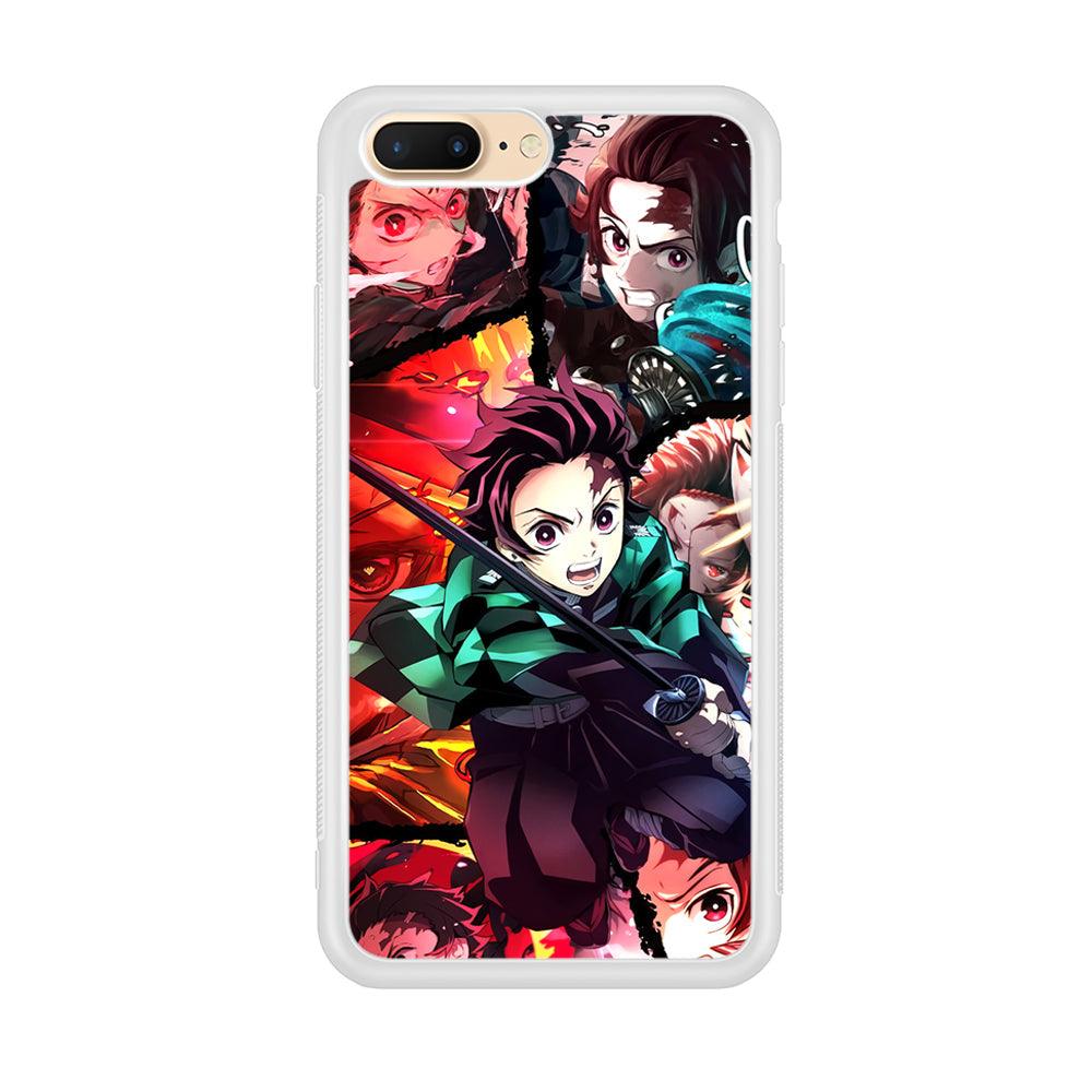 Demon Slayer Tanjiro Look of Struggle iPhone 8 Plus Case-Oxvistore