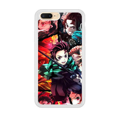 Demon Slayer Tanjiro Look of Struggle iPhone 8 Plus Case-Oxvistore