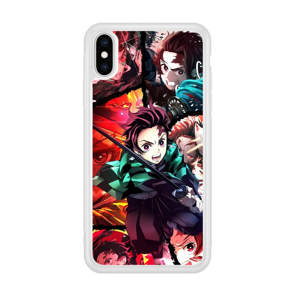 Demon Slayer Tanjiro Look of Struggle iPhone X Case-Oxvistore