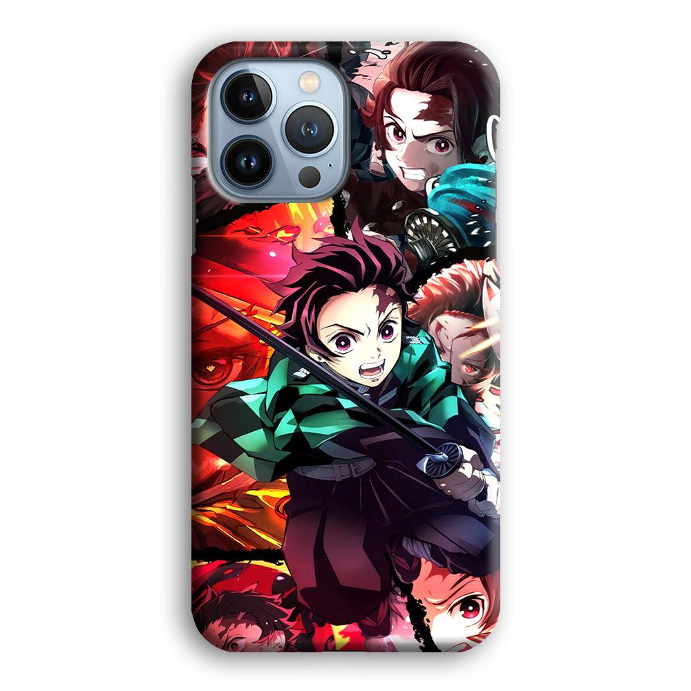 Demon Slayer Tanjiro Look of Struggle iPhone 15 Pro Max Case-Oxvistore