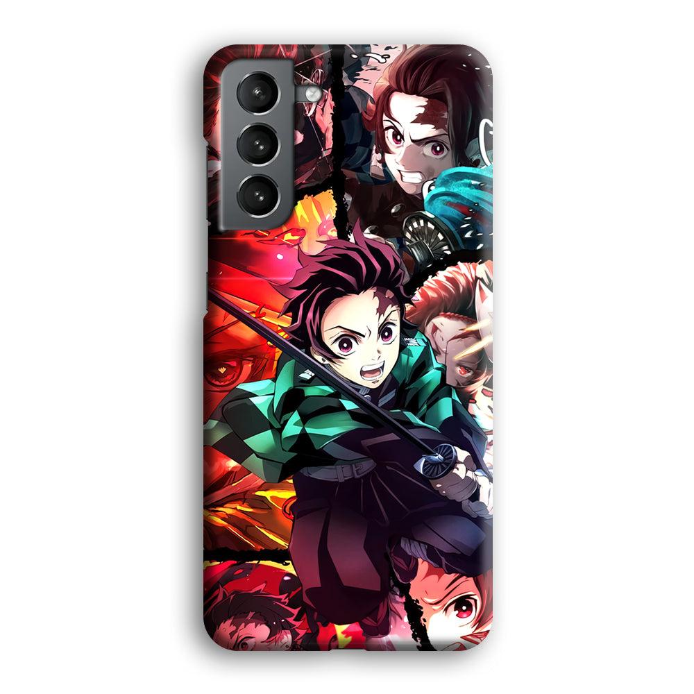 Demon Slayer Tanjiro Look of Struggle Samsung Galaxy S21 Case-Oxvistore