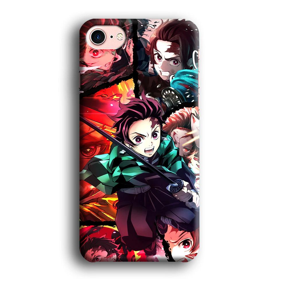 Demon Slayer Tanjiro Look of Struggle iPhone 8 Case-Oxvistore