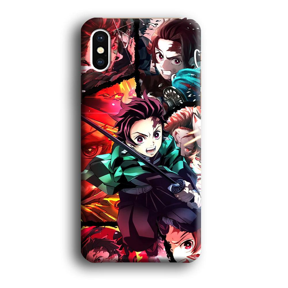 Demon Slayer Tanjiro Look of Struggle iPhone X Case-Oxvistore