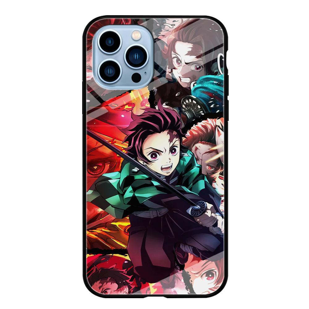 Demon Slayer Tanjiro Look of Struggle iPhone 14 Pro Max Case-Oxvistore