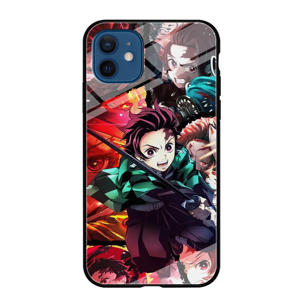 Demon Slayer Tanjiro Look of Struggle iPhone 12 Case-Oxvistore