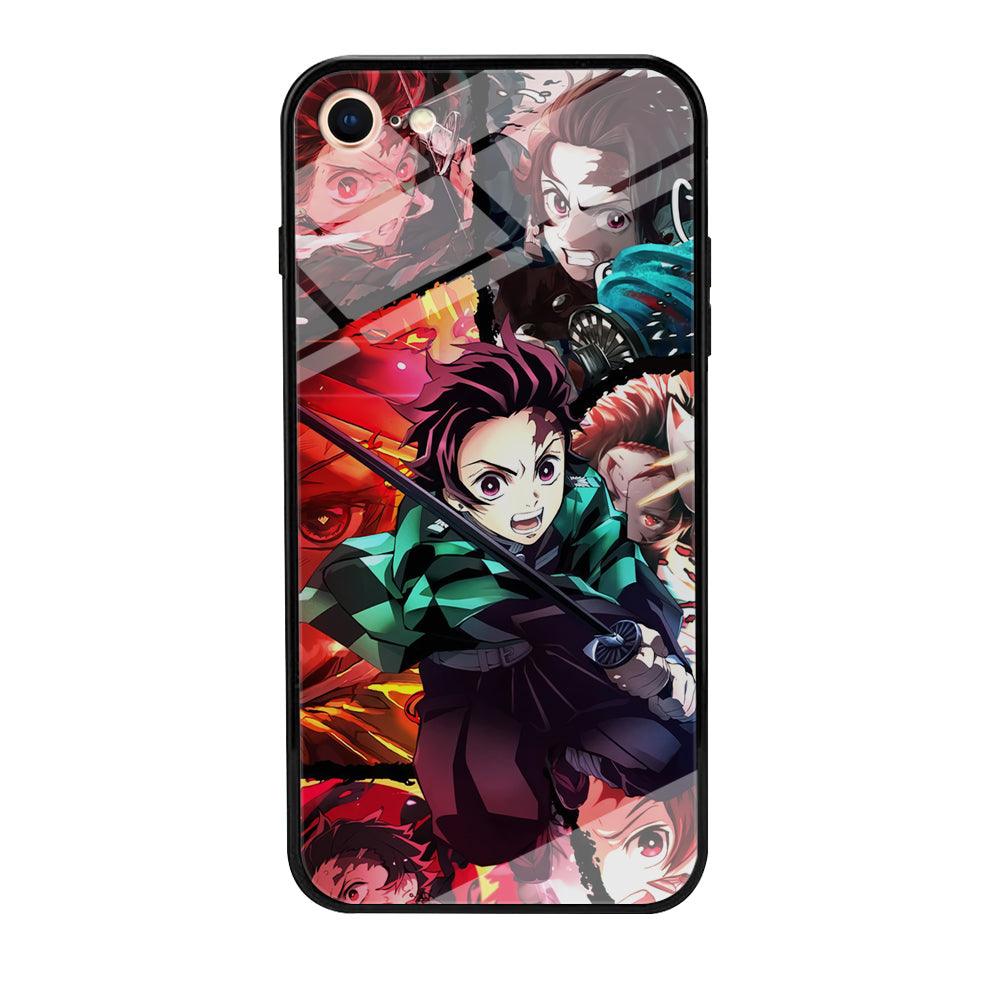 Demon Slayer Tanjiro Look of Struggle iPhone 8 Case-Oxvistore