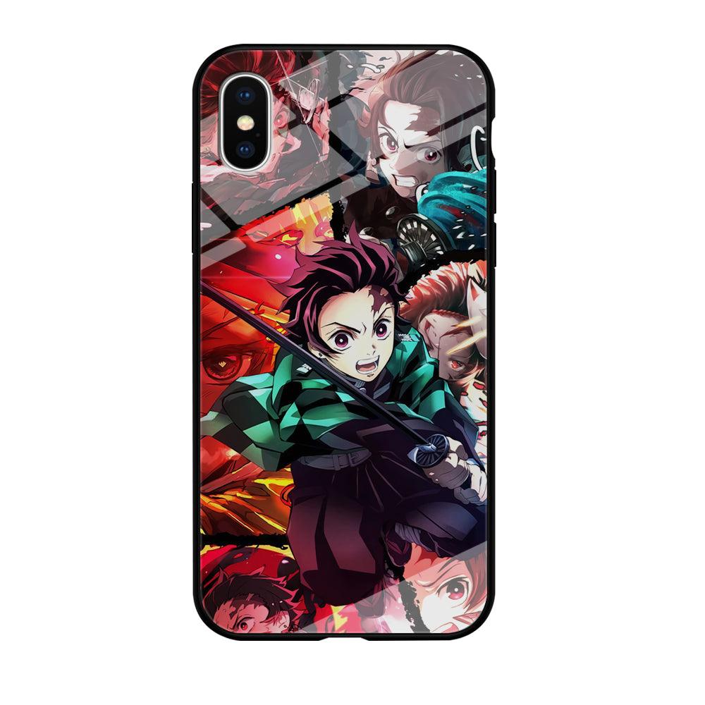 Demon Slayer Tanjiro Look of Struggle iPhone X Case-Oxvistore