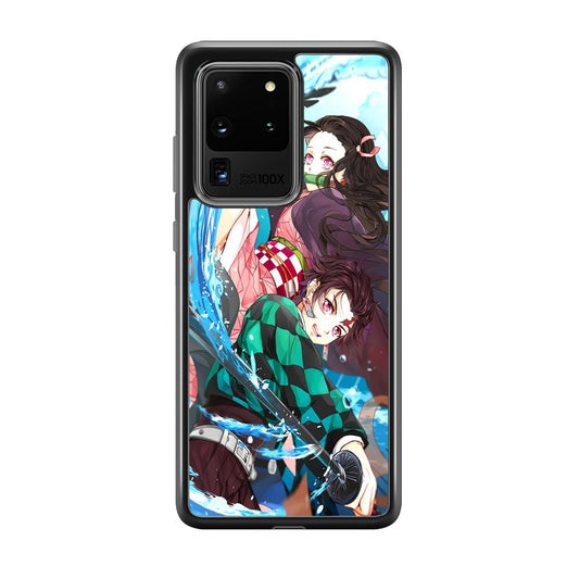 Demon Slayer The Siblings Samsung Galaxy S20 Ultra Case-Rubber Black (2D Case)-Oxvistore