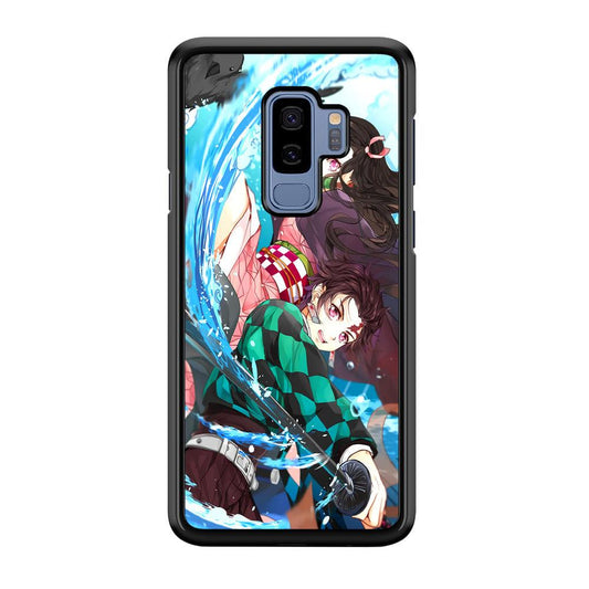 Demon Slayer The Siblings Samsung Galaxy S9 Plus Case-Rubber Black (2D Case)-Oxvistore