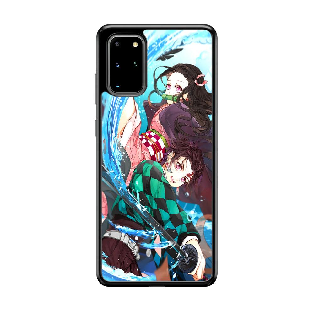 Demon Slayer The Siblings Samsung Galaxy S20 Plus Case-Rubber Black (2D Case)-Oxvistore