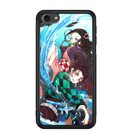 Demon Slayer The Siblings iPod Touch 6 Case-Rubber Black (2D Case)-Oxvistore