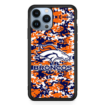 Denver Broncos Pixels 2D Rubber Phone Case