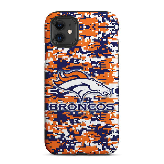 Denver Broncos Pixels 2 in 1 Tough Phone Case-Oxvistore