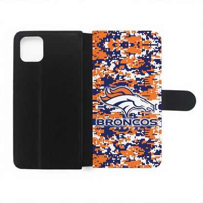 Denver Broncos Pixels Flip Wallet Phone Case