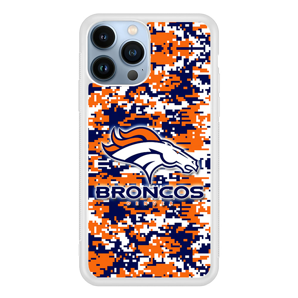 Denver Broncos Pixels 2D Rubber Phone Case